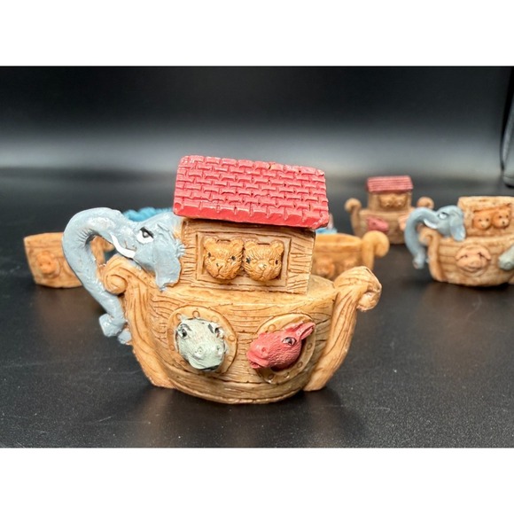 Noah's Ark Miniature/Mini Resin Tea Set Vintage - Complete - Picture 7 of 7